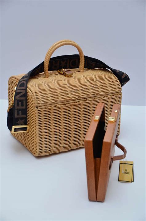 fendi straw purse|fendi rattan bag.